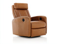 Sillones reclinables de cuero sintético marrón claro 88x96x106 cm - Reposacabezas acolchado - Diseño cómodo para salón