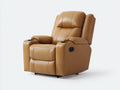 Sillones reclinables 103x96x105 cm - cuero sintético marrón para salón - diseño con portavasos y reposapiés