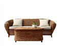 Sofás de exterior de ratán natural 210x86x78 cm - Con mesa de centro - Diseño clásico para jardín