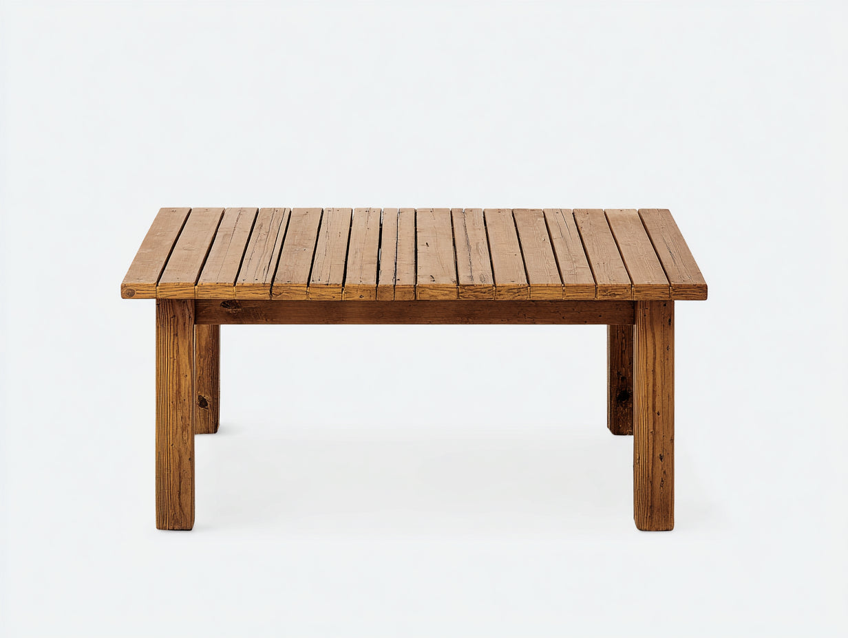 Mesas de jardín de madera 140x80x75 cm - madera natural - estilo rústico