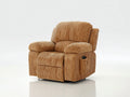 Sillones reclinables de tela marrón claro - 96x92x104 cm - diseño acolchado con bolsillo lateral