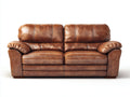 Sofás 2 plazas de cuero sintético 186x92x88 cm - marrón - diseño acolchado