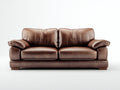 Sofás 2 plazas 175x90x82 cm - cuero sintético marrón para salón - diseño clásico con reposabrazos acolchados