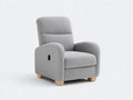 Sillones reclinables de tela gris claro - 88x90x98 cm - diseño compacto con reposabrazos acolchados
