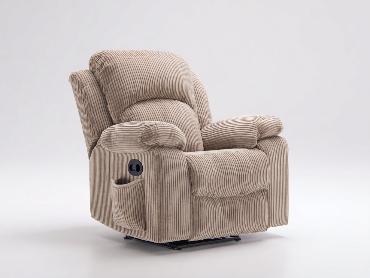 Sillones reclinables de tela 95x92x105 cm - beige - confort ergonómico