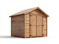 Casetas de jardín de madera marrón - 280x210x235 cm - diseño rústico con 2 puertas para exterior