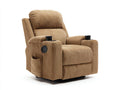 Sillones reclinables de tela marrón 92x98x106 cm para salón - diseño acolchado con reposapiés