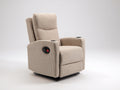Sillones reclinables de tela beige 88x94x108 cm para salón - diseño acolchado con reposapiés