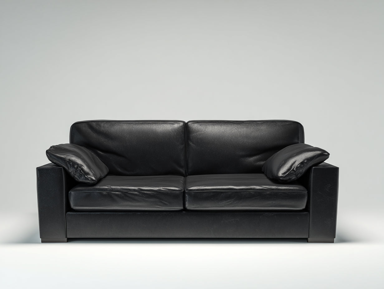 Sofás 2 plazas de cuero sintético 190x88x82 cm - negro - diseño moderno