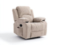 Sillones reclinables de tela beige 92x96x104 cm para salón - diseño acolchado con reposapiés