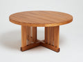 Mesas de jardín madera marrón 140x140x75 cm para exterior - diseño redondo contemporáneo